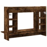 Bureau mural chêne fumé 105x48x75 cm bois d'ingénierie – Image 4
