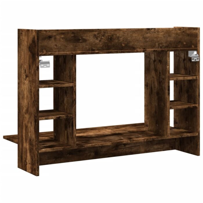 Bureau mural chêne fumé 105x48x75 cm bois d'ingénierie – Image 4