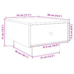 Table basse chêne sonoma 60x45x31 cm bois d'ingénierie – Image 8