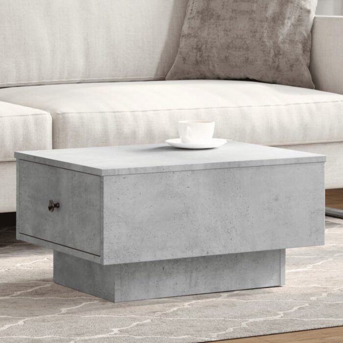 Table basse gris béton 60x45x31 cm bois d'ingénierie – Image 1
