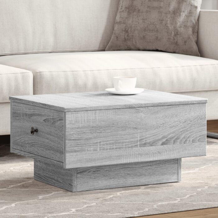 Table basse sonoma gris 60x45x31 cm bois d'ingénierie – Image 1