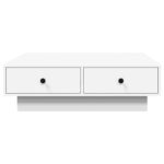 Table basse Blanc 90x90x28 cm Aggloméré – Image 2