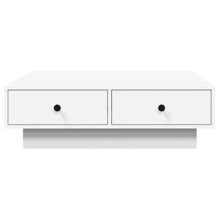 Table basse Blanc 90x90x28 cm Aggloméré – Image 2