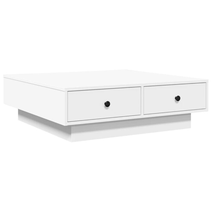 Table basse Blanc 90x90x28 cm Aggloméré – Image 4