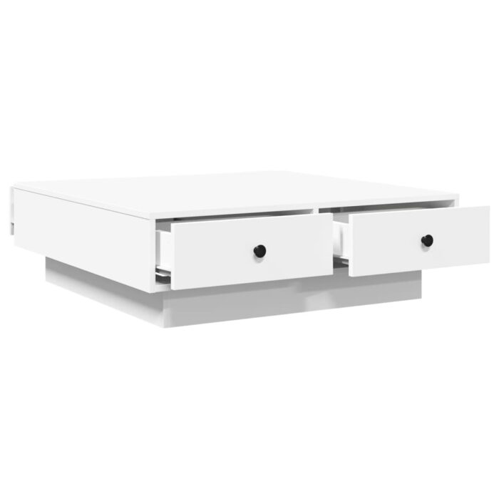 Table basse Blanc 90x90x28 cm Aggloméré – Image 5