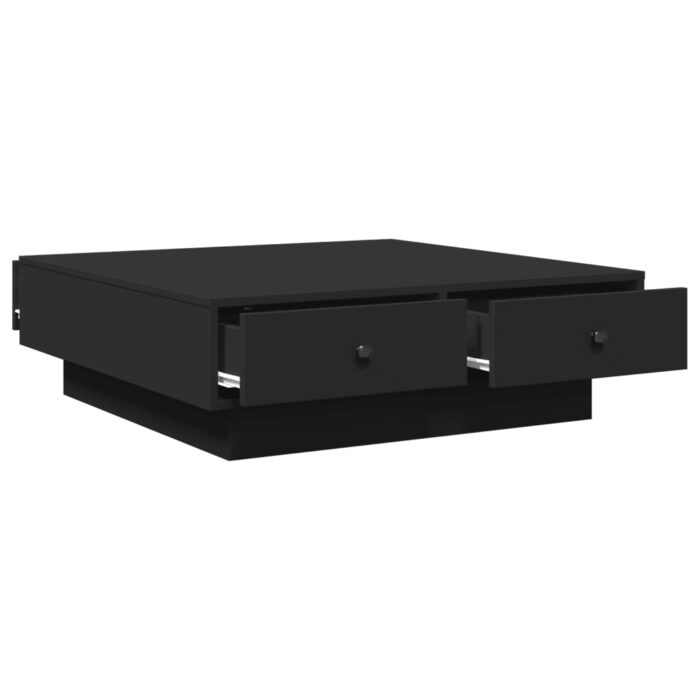 Table basse Noir 90x90x28 cm Aggloméré – Image 5