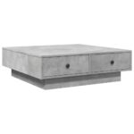 Table basse Gris béton 90x90x28 cm Aggloméré – Image 4