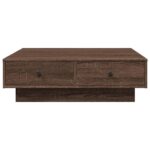 Table basse Chêne marron 90x90x28 cm Bois d'ingénierie – Image 2