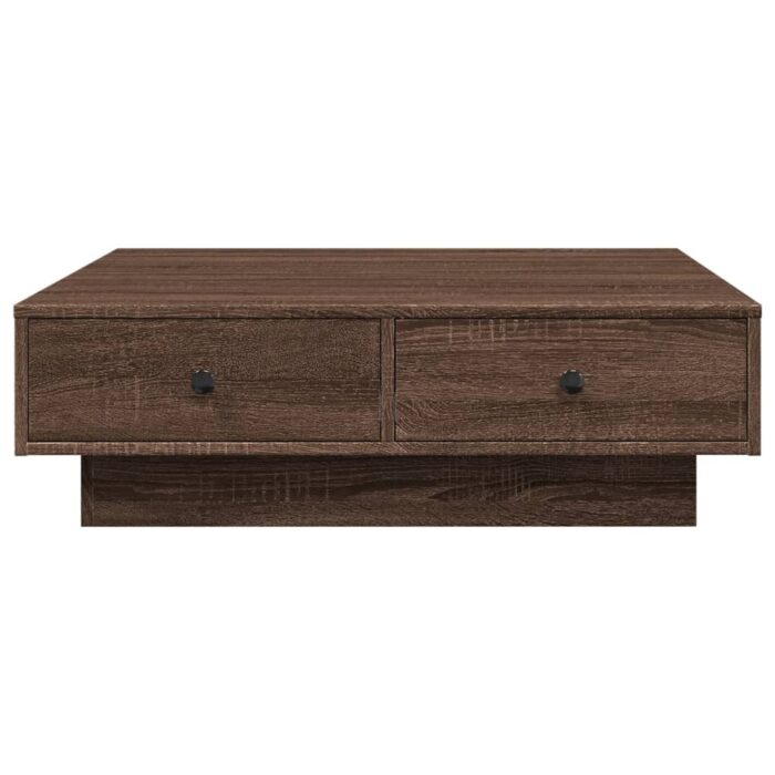 Table basse Chêne marron 90x90x28 cm Bois d'ingénierie – Image 2