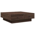 Table basse Chêne marron 90x90x28 cm Bois d'ingénierie – Image 4