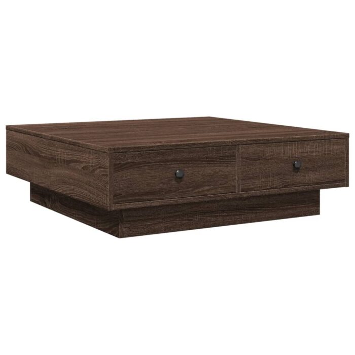 Table basse Chêne marron 90x90x28 cm Bois d'ingénierie – Image 4