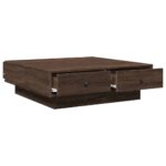 Table basse Chêne marron 90x90x28 cm Bois d'ingénierie – Image 5