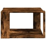 Table basse chêne fumé 51,5x51,5x30 cm bois d'ingénierie – Image 2