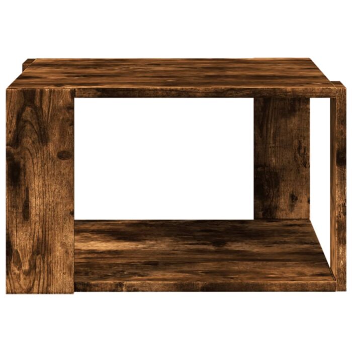 Table basse chêne fumé 51,5x51,5x30 cm bois d'ingénierie – Image 2