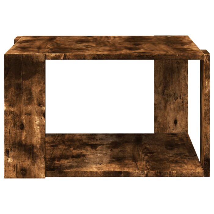 Table basse chêne fumé 51,5x51,5x30 cm bois d'ingénierie – Image 3