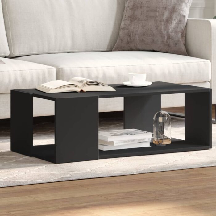Table basse noir 89,5x48x30 cm bois d'ingénierie – Image 1