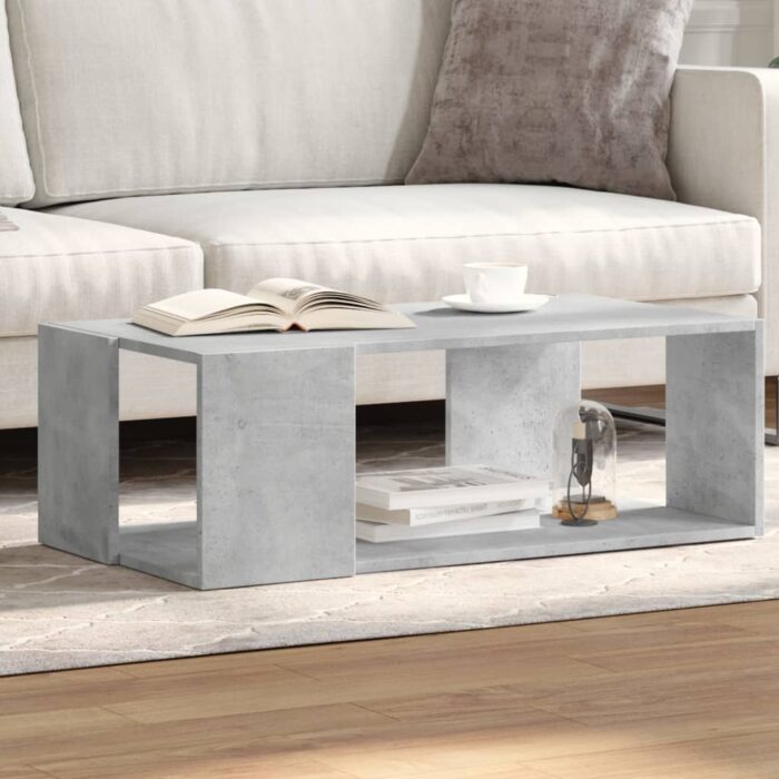 Table basse gris béton 89,5x48x30 cm bois d'ingénierie – Image 1