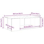 Table basse sonoma gris 89,5x48x30 cm bois d'ingénierie – Image 7