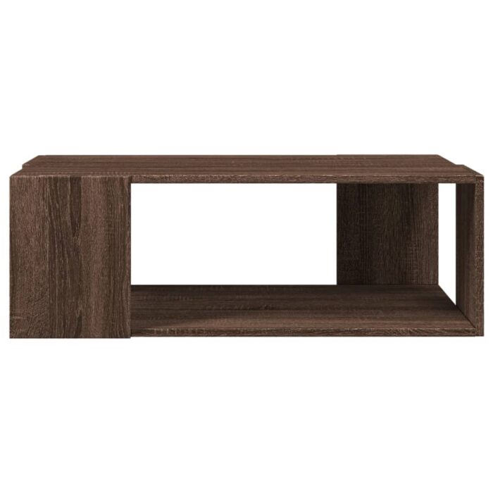 Table basse chêne marron 89,5x48x30 cm bois d'ingénierie – Image 2