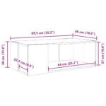 Table basse chêne marron 89,5x48x30 cm bois d'ingénierie – Image 7