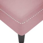 Fauteuil long avec coussin et accoudoir droit rose velours – Image 6