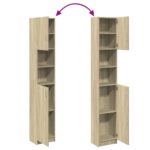 Armoire de salle de bain Chêne sonoma 32x25,5x190 cm Aggloméré – Image 5