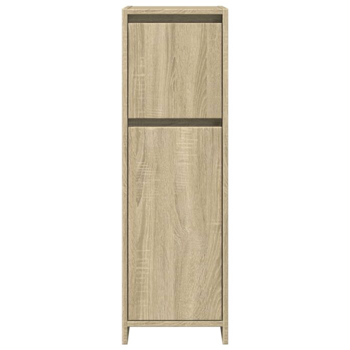 Armoire de salle de bain Chêne sonoma 30x30x95 cm Aggloméré – Image 2