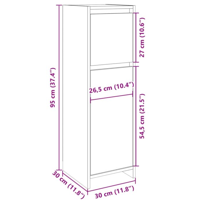 Armoire de salle de bain Chêne sonoma 30x30x95 cm Aggloméré – Image 8