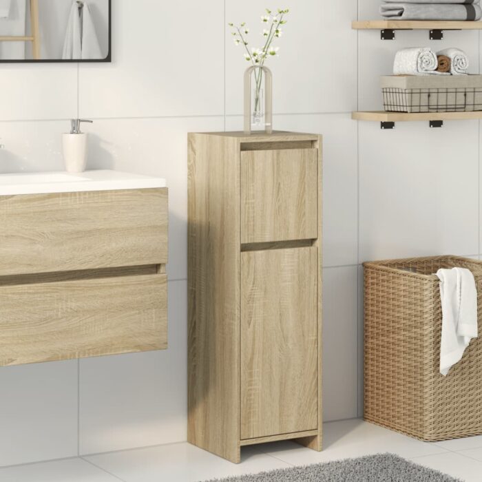Armoire de salle de bain Chêne sonoma 30x30x95 cm Aggloméré – Image 1
