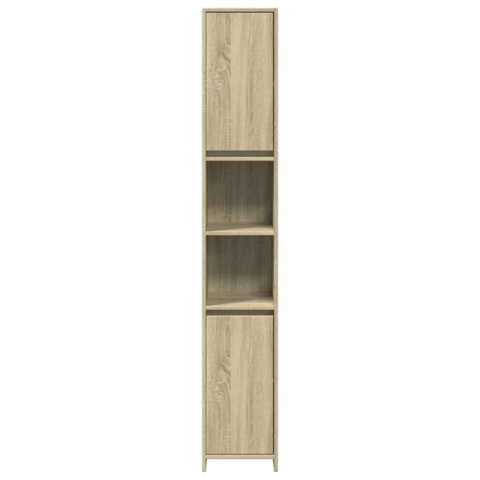 Armoire de salle de bain Chêne sonoma 30x30x183,5 cm Aggloméré – Image 2