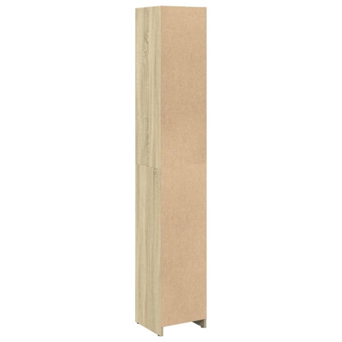 Armoire de salle de bain Chêne sonoma 30x30x183,5 cm Aggloméré – Image 4