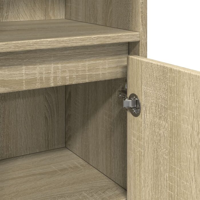 Armoire de salle de bain Chêne sonoma 30x30x183,5 cm Aggloméré – Image 6