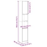 Armoire de salle de bain Chêne sonoma 30x30x183,5 cm Aggloméré – Image 7
