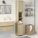Armoire de salle de bain Chêne sonoma 30x30x183,5 cm Aggloméré