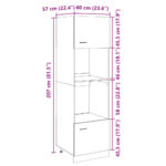Armoire à micro-ondes "Lyon" Chêne sonoma 60x57x207 cm – Image 11