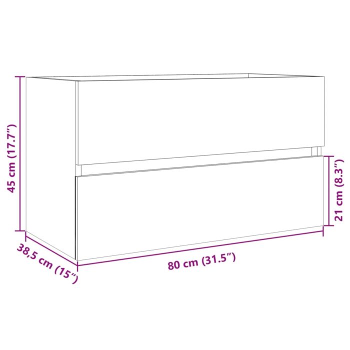 Armoire d'évier chêne sonoma 80x38,5x45 cm Bois d'ingénierie – Image 9