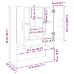 Meuble pour machine à laver Chêne sonoma 70,5x24x90 cm – Image 10