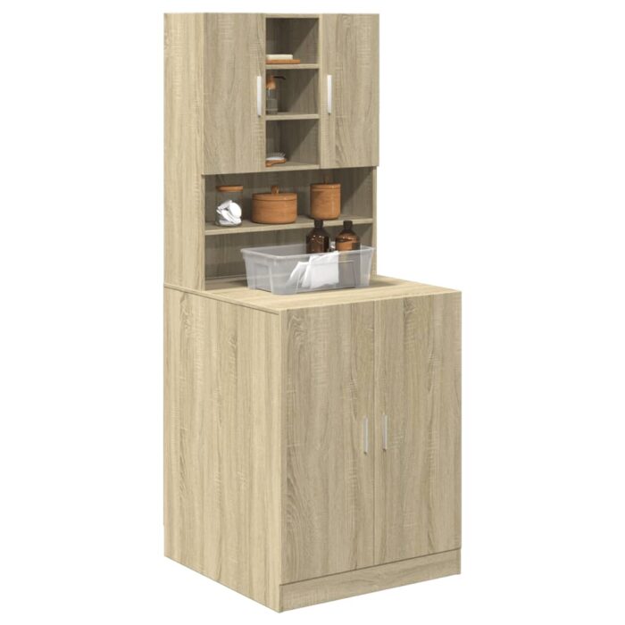 Meuble pour machine à laver Chêne sonoma 70,5x24x90 cm – Image 2