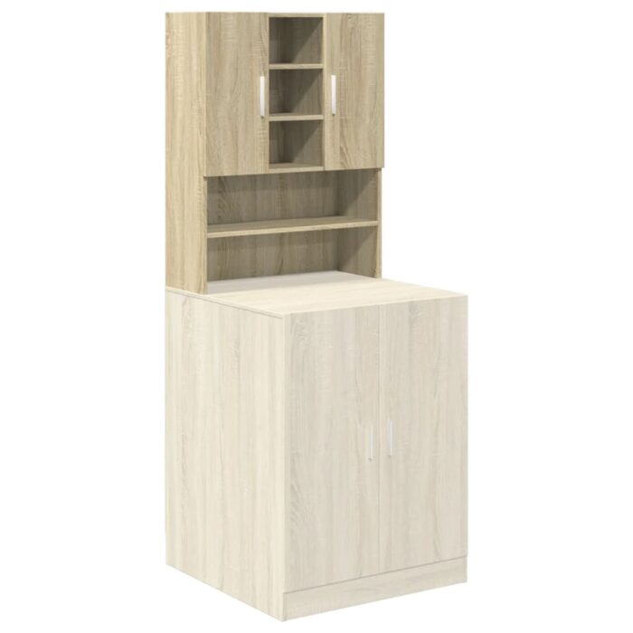 Meuble pour machine à laver Chêne sonoma 70,5x24x90 cm – Image 7
