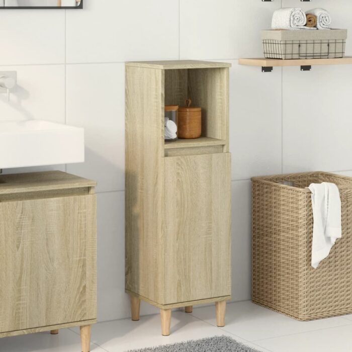 Armoire salle de bain chêne sonoma 30x30x100 cm – Image 1