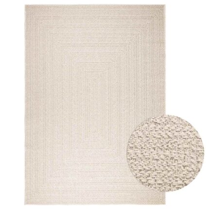 Tapis ZIZUR crème 200x290 cm aspect de jute intérieur extérieur