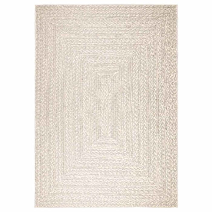 Tapis ZIZUR crème 200x290 cm aspect de jute intérieur extérieur – Image 2
