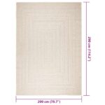 Tapis ZIZUR crème 200x290 cm aspect de jute intérieur extérieur – Image 8