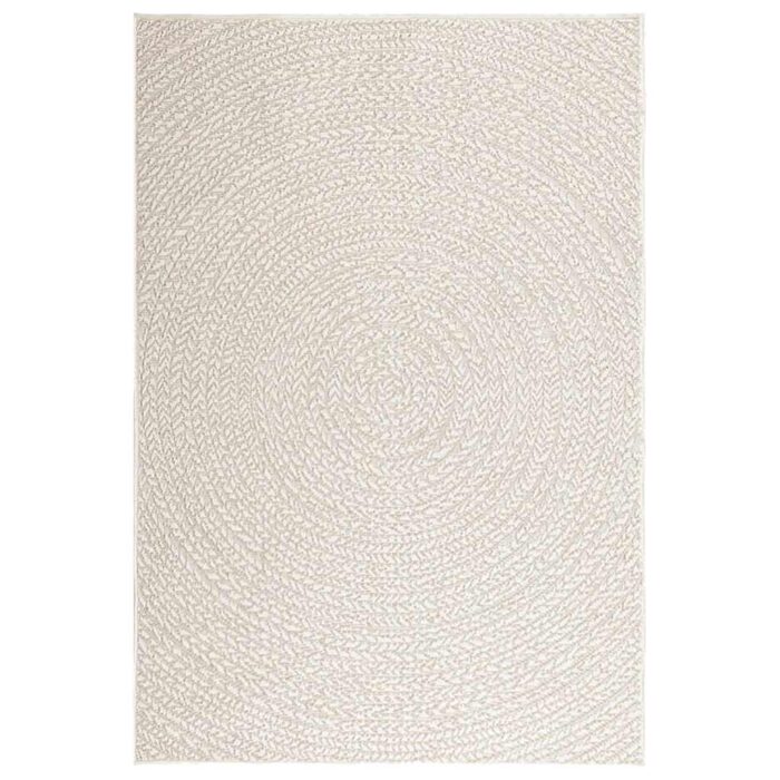 Tapis ZIZUR crème 120x170 cm aspect de jute intérieur extérieur – Image 2