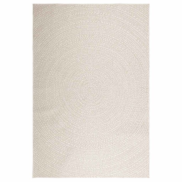 Tapis ZIZUR crème 160x230 cm aspect de jute intérieur extérieur – Image 2