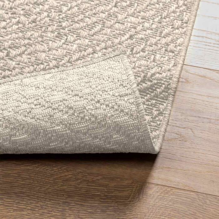 Tapis ZIZUR crème 160x230 cm aspect de jute intérieur extérieur – Image 6