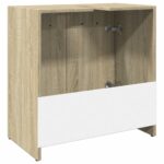 Armoire lavabo de salle de bain chêne sonoma 60x33x60 cm – Image 5