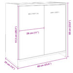 Armoire lavabo de salle de bain chêne sonoma 60x33x60 cm – Image 8