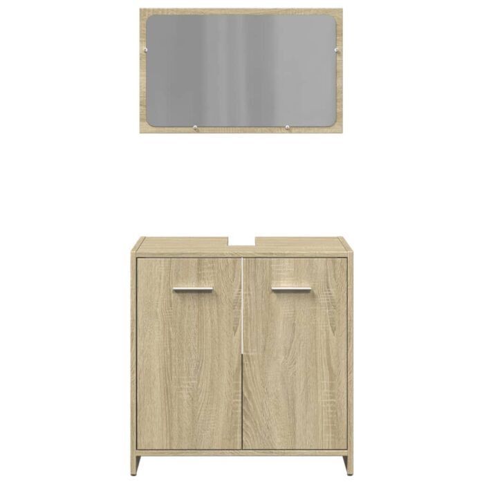 Ensemble de meubles de salle de bain 2 pcs chêne sonoma – Image 2