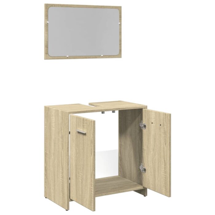 Ensemble de meubles de salle de bain 2 pcs chêne sonoma – Image 3